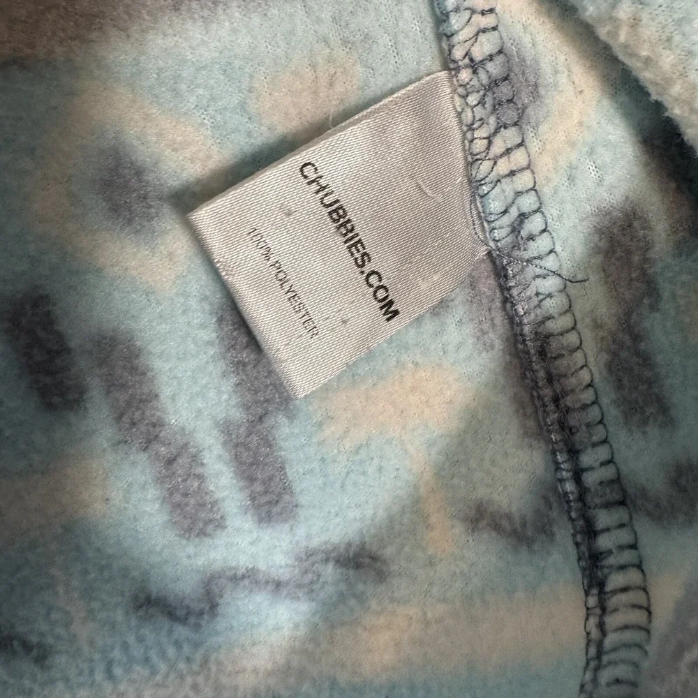 Chubbies Fleece Sweater Mens Medium Blue Printed Geometric Western‎ Fair Isle